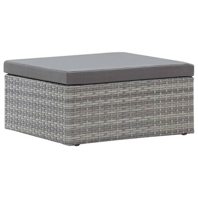 vidaXL Patio Lounge Bed with Roof Gray Poly Rattan