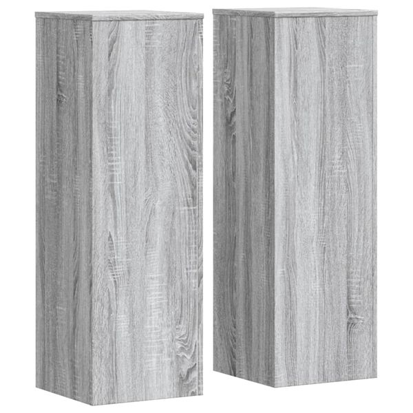 vidaXL Plant Stand Set of 2 Grey Sonoma Engineered Wood Tall