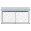 vidaXL Dog Kennel Grey Galvanized steel and polyethylene Large