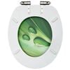 vidaXL WC Toilet Seats with Soft Close Lid 2 pcs MDF Green Water Drop Design (2x146915)