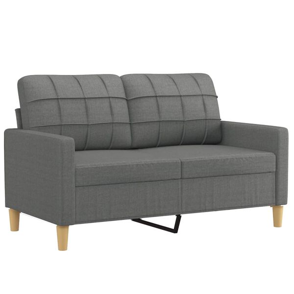 vidaXL Sofa Set Dark Grey Fabric (100% polyester), metal, plywood
