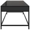 vidaXL Coffee Table Black Engineered wood, Glass, Metal 35.4 in x 19.7 in