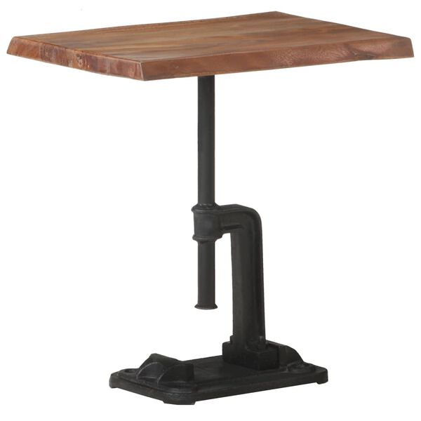 vidaXL Side Table Brown, Black Solid Acacia Wood 17.7x13.8x19.3 in