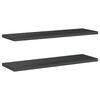 vidaXL Wall Shelf Black Stainless Steel 39.4 in x 11.8 in x 1.2 in