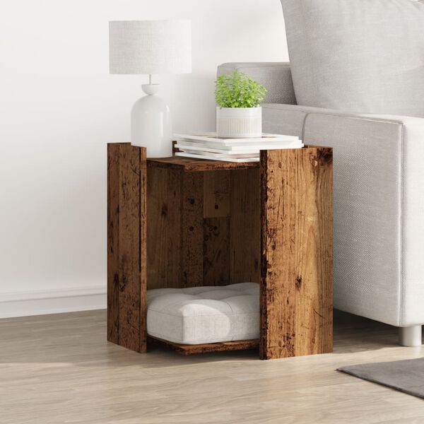 vidaXL Cat Litter Box Enclosure Old wood Engineered wood 16.5x16.5x20.1 in