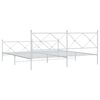 vidaXL Bed Frame White Steel 79 in x 79 in Bed Frame Rectangular