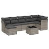 vidaXL Garden Sofa Set Gray Poly Rattan, Tempered Glass, Powder-Coated Steel