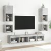 vidaXL TV Wall Cabinet Concrete Grey Engineered wood, Glass