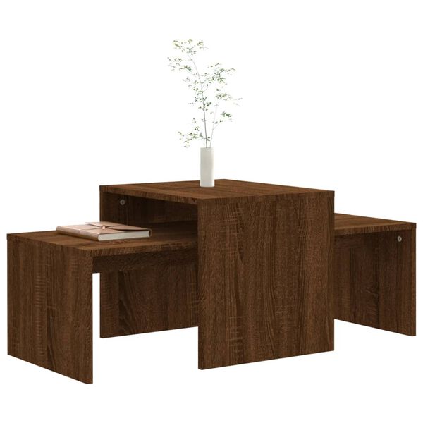 vidaXL Coffee Table Brown oak Engineered wood Expandable Coffee Table
