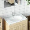 vidaXL Bathroom Sink White 18.5x15.4x8.3" Oval Ceramic
