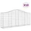 vidaXL Gabion Basket Set of 10 Silver Galvanized Iron Large