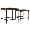 vidaXL Nesting Coffee Table Set of 2 Brown Oak Engineered wood, metal