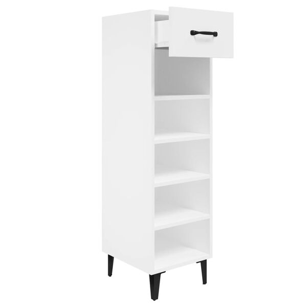 vidaXL Shoe Cabinet White Engineered wood Tall and slim Shoe Cabinet