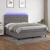 vidaXL Box Spring Bed Dark Grey 100% polyester, plywood, engineered wood