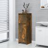 vidaXL Bathroom Cabinet Smoked Oak Engineered Wood 11.8 x 11.8 x 37.4 in