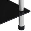 vidaXL Shelf Black Tempered Glass, Stainless Steel 5-Tier Shelf Square