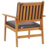 vidaXL Garden Chair with Cushion 2 pcs Brown Solid Acacia wood