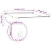 vidaXL Retractable Awning Manual Yellow and White 137.80 x 98.43 in