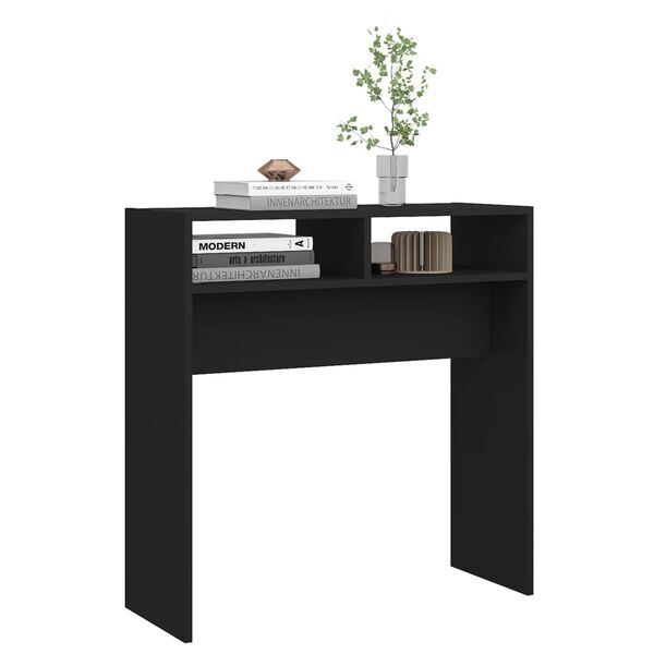 vidaXL Console Table Black 30.7x11.8x31.5" Engineered Wood