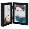vidaXL Bifold Photo Frame Black MDF Foldable Bifold Photo Frame
