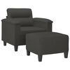 vidaXL Sofa Chair With Footstool Dark Grey