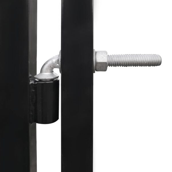 vidaXL Dog Kennel Black Powder-Coated Steel Large Sturdy