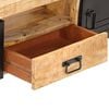 vidaXL TV Cabinet Brown and Black Rough Mango Wood, Iron