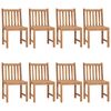vidaXL Patio Chair Set of 8 Teak Teak Wood, 100% Polyester Sturdy