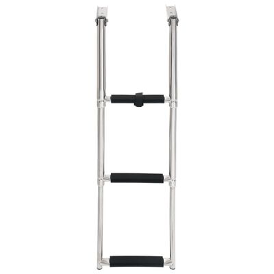 vidaXL Folding Boarding Ladder 3-step Stainless Steel