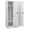 vidaXL Wardrobe Light Grey Steel Medium Wardrobe Rectangular