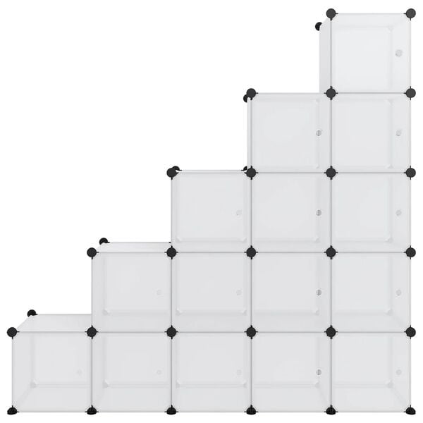 vidaXL Storage Cube Organizer Transparent Polypropylene, Steel