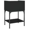 vidaXL Bedside Table Set of 2 Black Engineered wood, Iron Bedside Table
