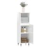 vidaXL Bathroom Cabinet High gloss white Engineered wood, iron Tall