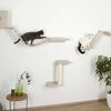 Kerbl Cat Tree Beige Wood and plush 9-part system Wall mounting