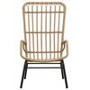 vidaXL Garden Chair Light Brown Poly rattan, Powder-coated steel Standard