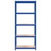 vidaXL 5-Layer Shelves 2 pcs Blue Steel&Engineered Wood