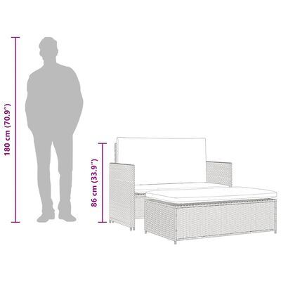 Dimension guide showing person and bed dimensions for scale.