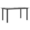 vidaXL Garden Dining Table Black Aluminum Medium Durable
