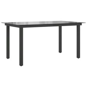 vidaXL Garden Dining Table Black Aluminum Medium Durable