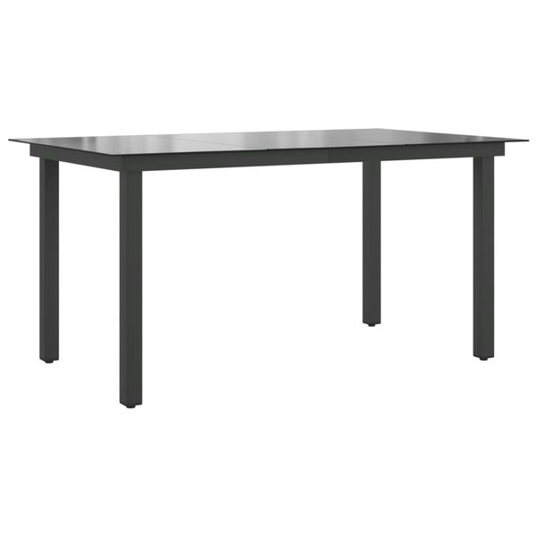 vidaXL Garden Dining Table Black Aluminum Medium Durable