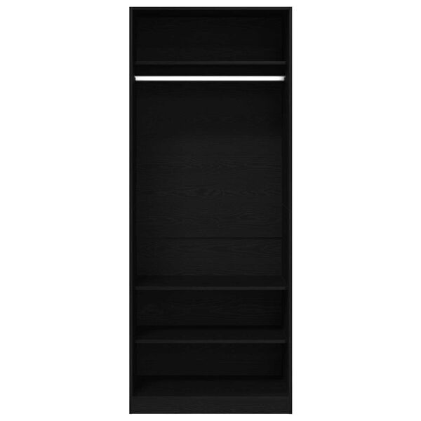 vidaXL Wardrobe Black oak 31.50 x 19.69 x 78.74 in Engineered Wood