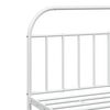 vidaXL Bed Frame White Powder-Coated Steel Double Storage Bed Frame