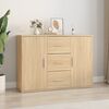vidaXL Sideboard Sonoma Oak 35.8x11.6x25.6" Engineered Wood
