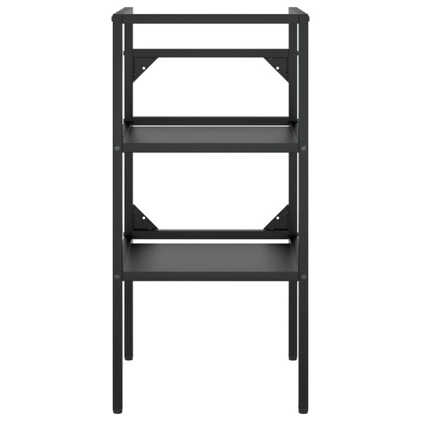 vidaXL Bathroom Washbasin Frame Black Iron Medium