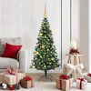 vidaXL Artificial Pre-lit Christmas Tree Green 59.06 in PVC and Metal