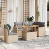 vidaXL Garden Sofa Set Beige PE rattan Large Adjustable Armrests