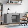 vidaXL Desk Grey Sonoma Engineered wood, iron, aluminum alloy