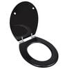 vidaXL Toilet Seats with Soft Close Lids 2 pcs MDF Black (2x140799)
