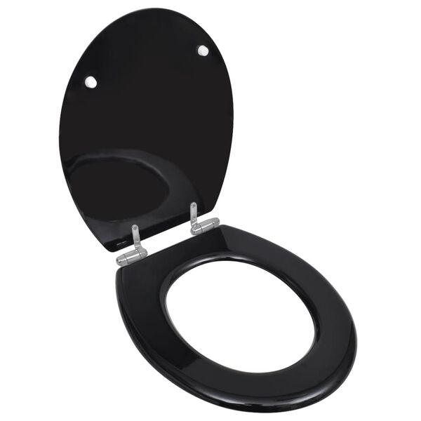 vidaXL Toilet Seats with Soft Close Lids 2 pcs MDF Black (2x140799)