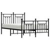 vidaXL Bed Frame Black Powder-Coated Steel Small Double Metal Bed Frame